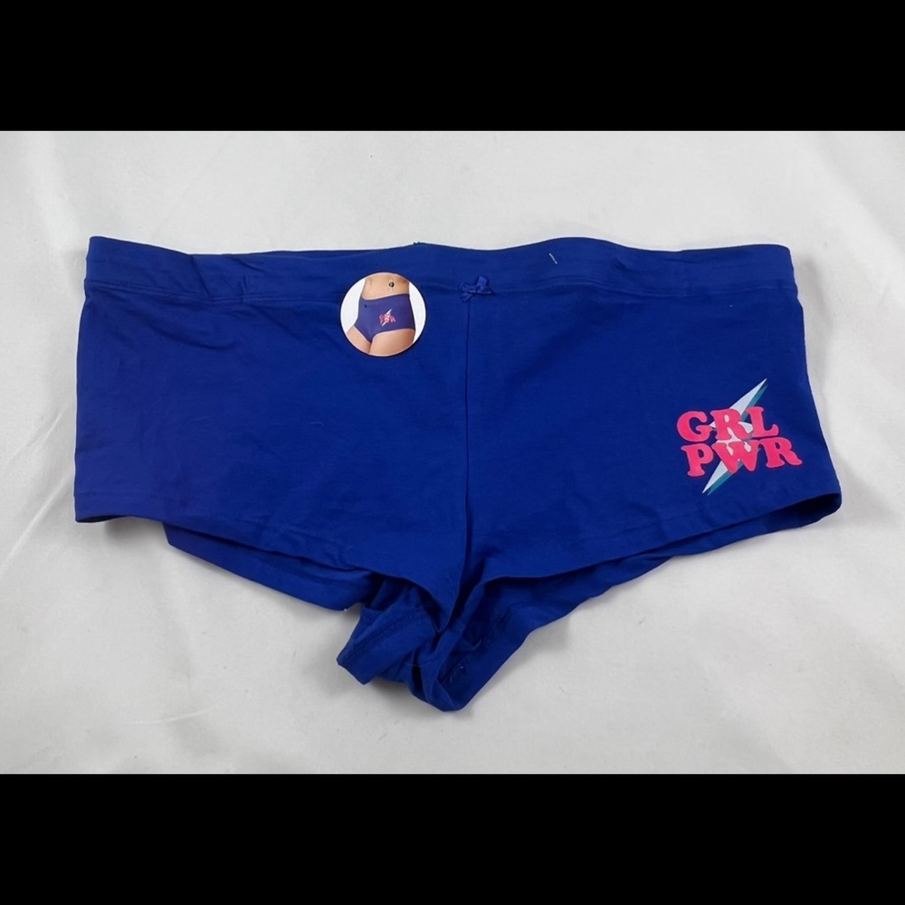 3X girl power navy blue boy short panties